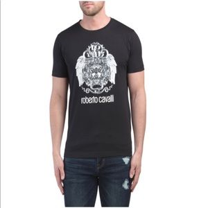 Roberto Cavalli Men’s Lion Graphic Black Tee Size XL NWT